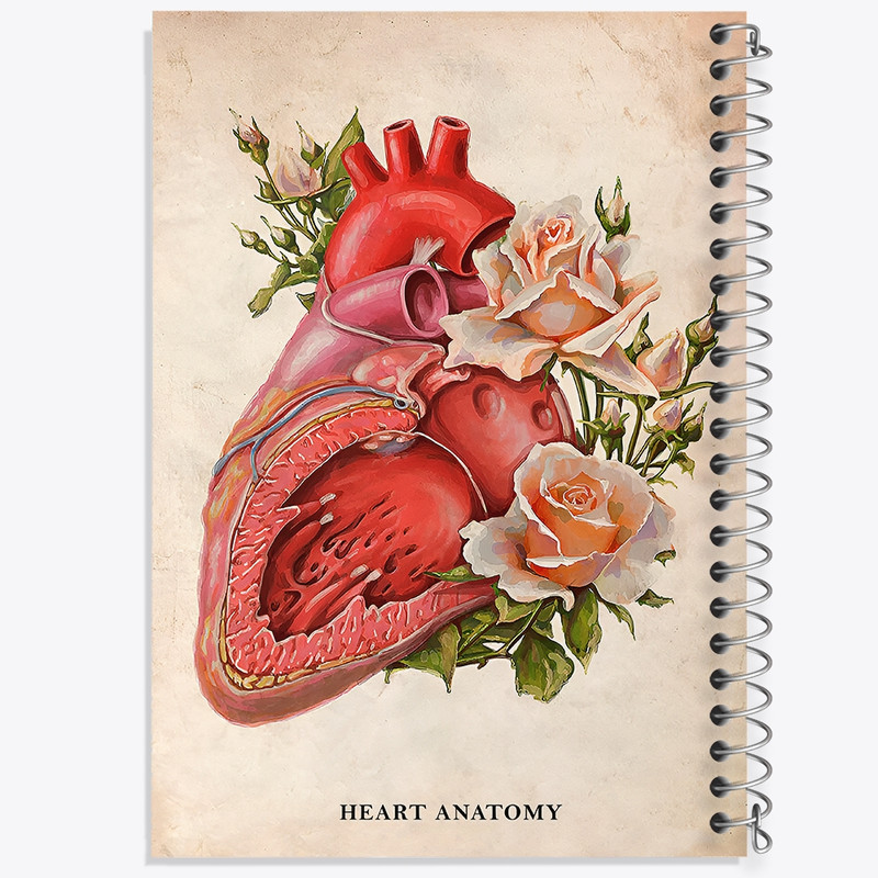 دفتر طراحی 50 برگ خندالو طرح آناتومی قلب (Heart Anatomy) کد F13973