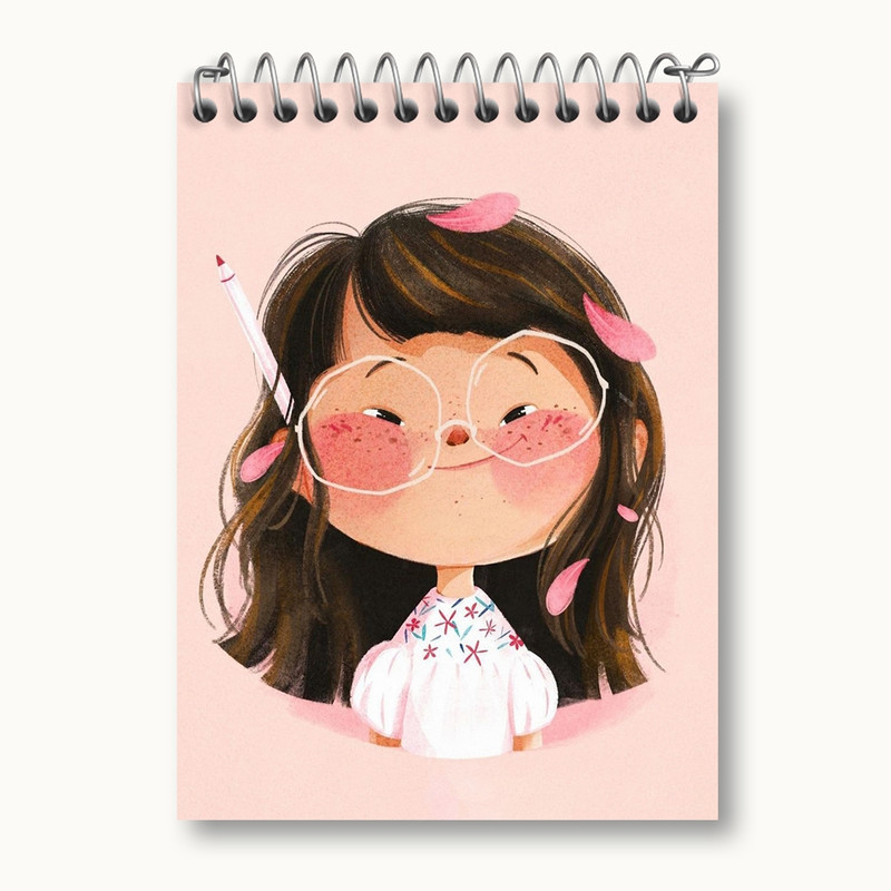 دفتر یادداشت 50 برگ خندالو مدل دخترانه فانتزی کد 25743