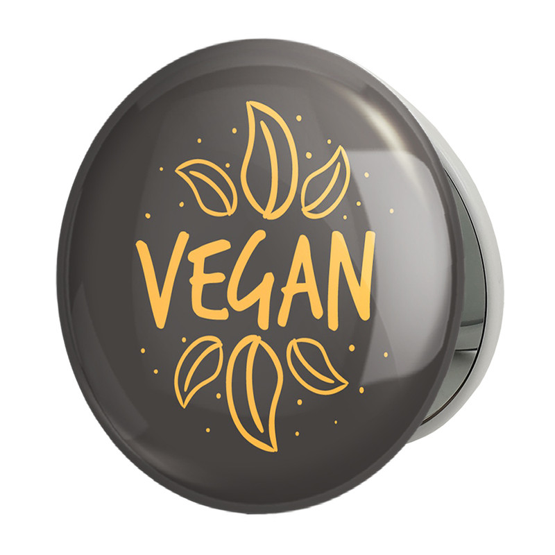 آینه جیبی خندالو طرح وگن Vegan مدل تاشو کد 31127