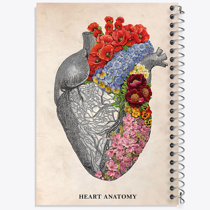 دفتر مشق 100 برگ خندالو طرح آناتومی قلب (Heart Anatomy) کد F14001