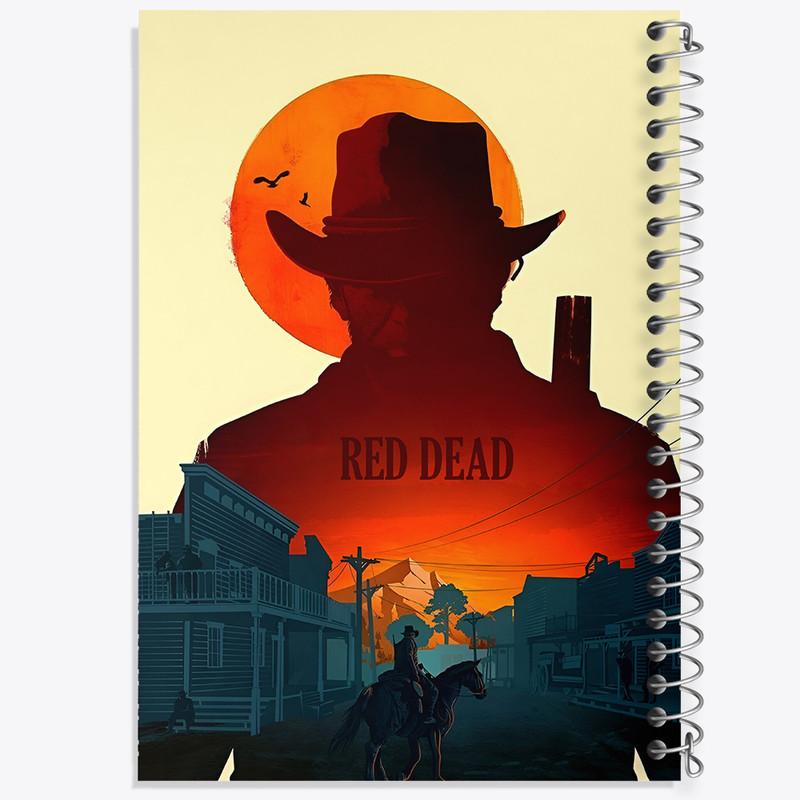 دفتر مشق 100 برگ خندالو طرح رد دد (Red Dead) کد F13603