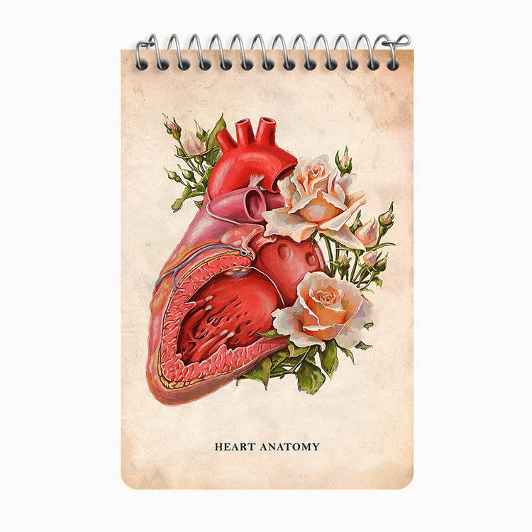 دفتر یادداشت 50 برگ خندالو طرح آناتومی قلب (Heart Anatomy) کد F13973