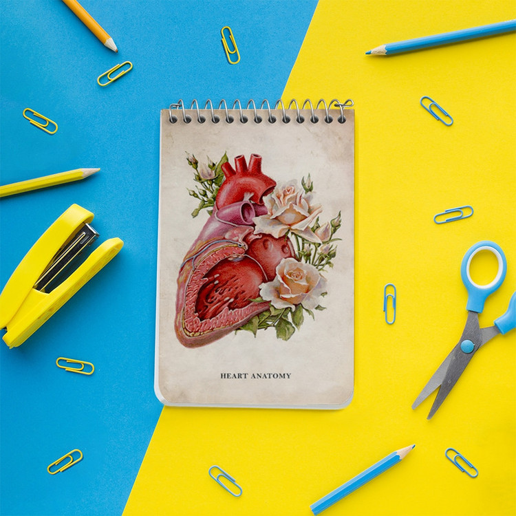 دفتر یادداشت 50 برگ خندالو طرح آناتومی قلب (Heart Anatomy) کد F13973