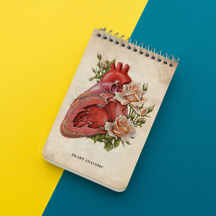 دفتر یادداشت 50 برگ خندالو طرح آناتومی قلب (Heart Anatomy) کد F13973