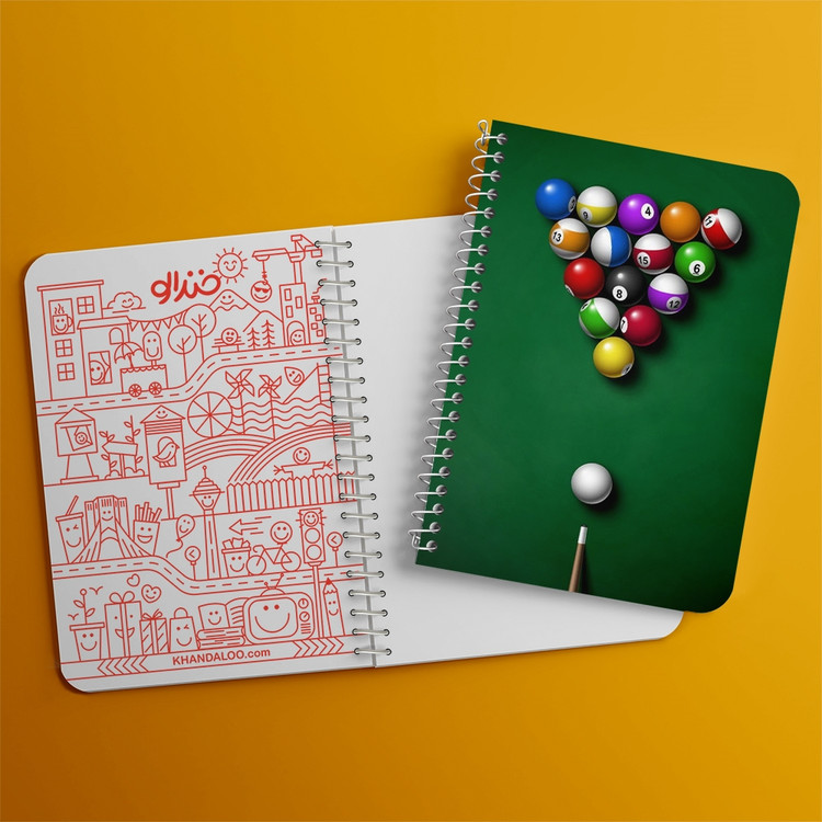 دفتر لیست خرید 50 برگ خندالو طرح بیلیارد Billiard کد 28108