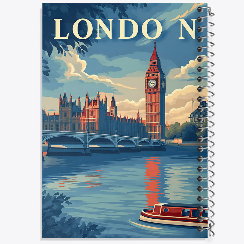 دفتر مشق 100 برگ خندالو طرح لندن (London) کد F4940