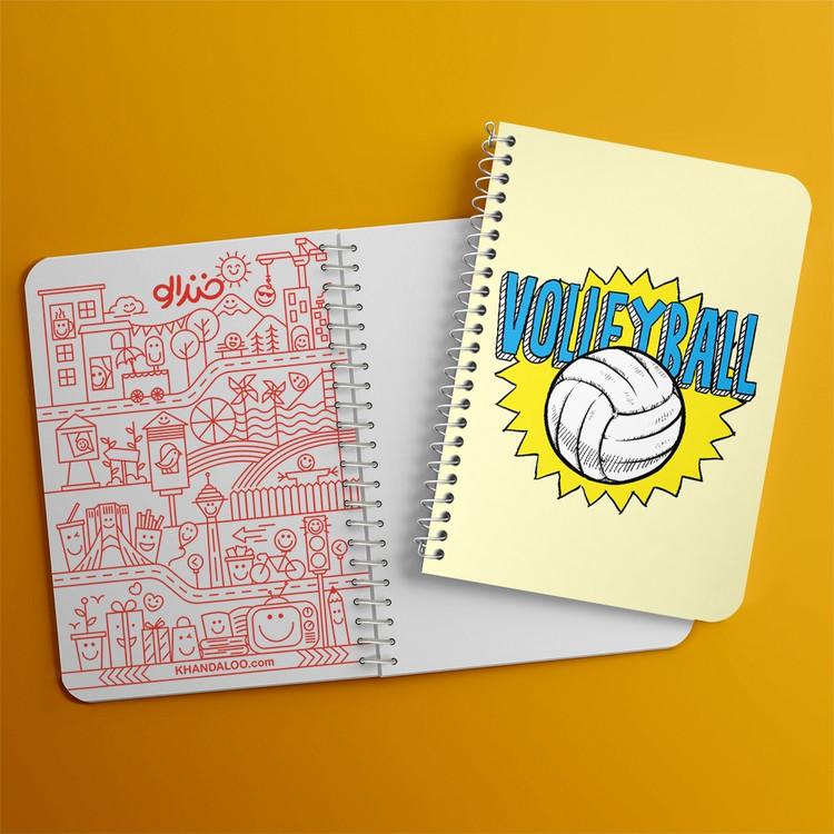 دفتر لیست خرید 50 برگ خندالو طرح والیبال Volleyball کد 26438