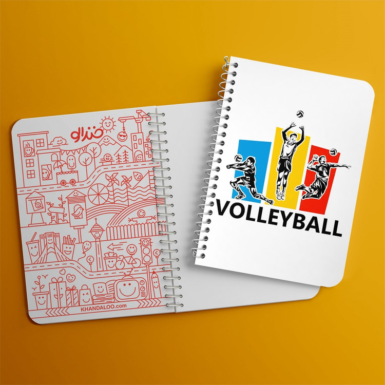 دفتر لیست خرید 50 برگ خندالو طرح والیبال Volleyball کد 26425