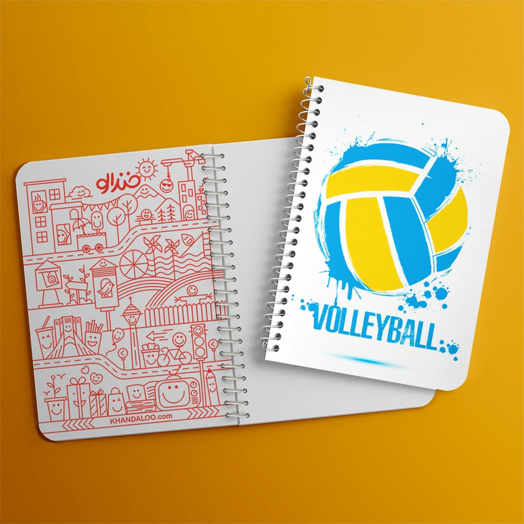 دفتر لیست خرید 50 برگ خندالو طرح والیبال Volleyball کد 26421