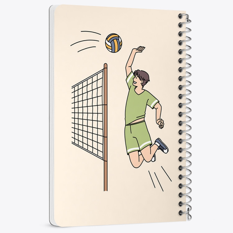 دفتر لیست خرید 50 برگ خندالو طرح والیبال Volleyball کد 26410