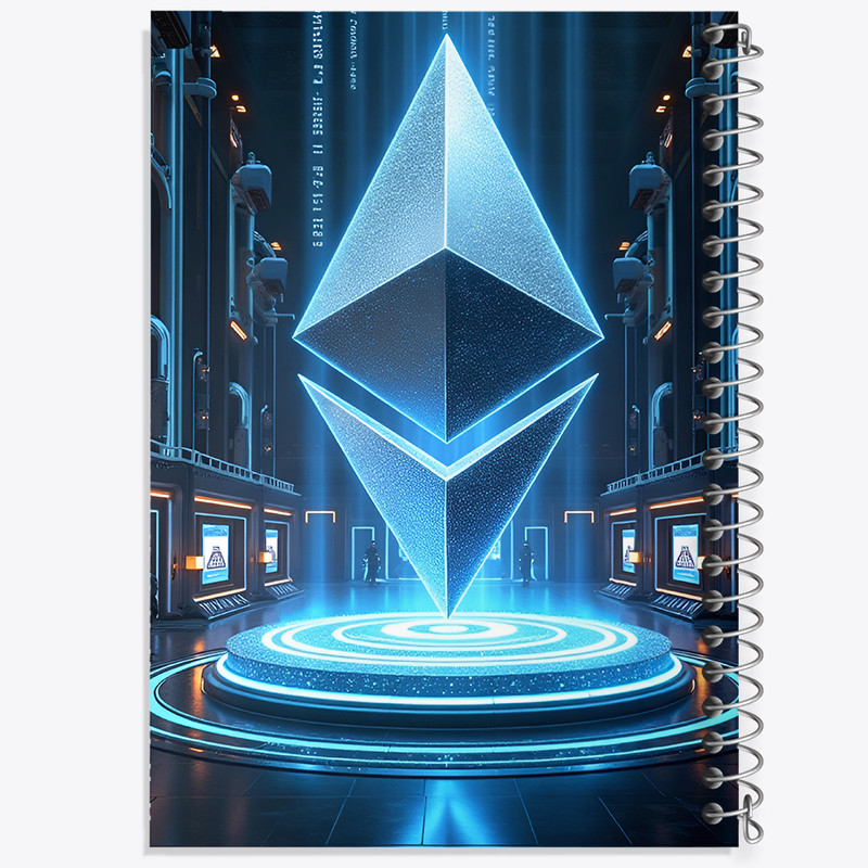 دفتر مشق 50 برگ خندالو طرح اتریوم (Ethereum) کد F10612