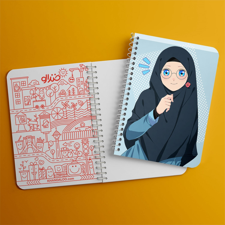 دفتر لیست خرید 50 برگ خندالو طرح دخترانه باحجاب کد 26026