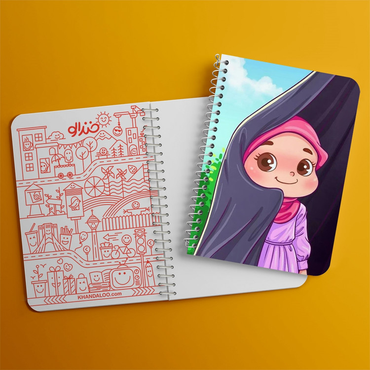 دفتر لیست خرید 50 برگ خندالو طرح دخترانه باحجاب کد 26015