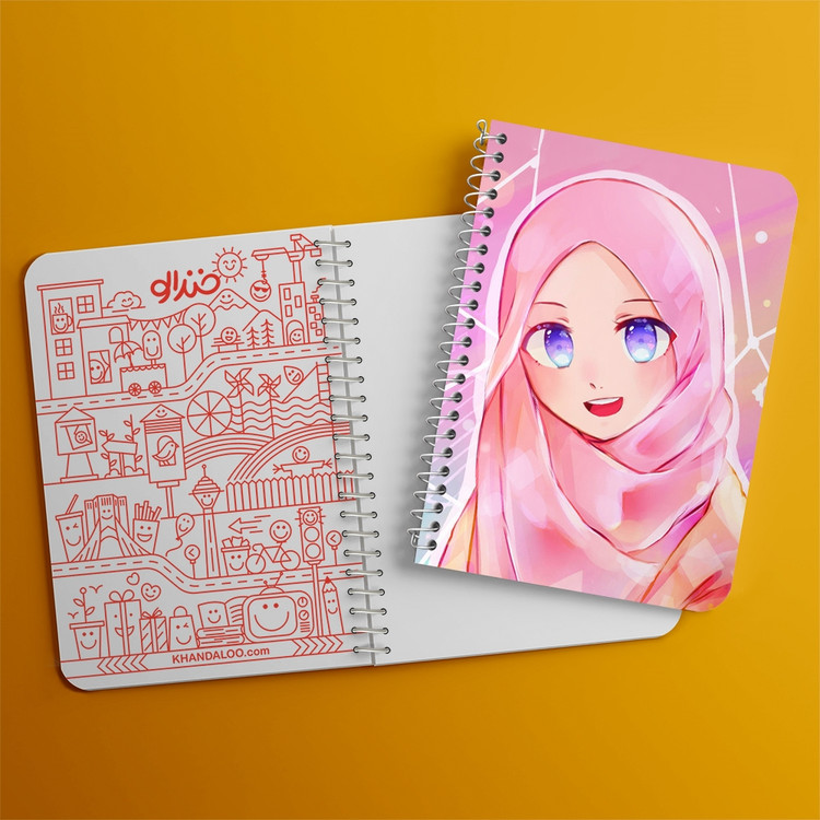 دفتر لیست خرید 50 برگ خندالو طرح دخترانه باحجاب کد 26003