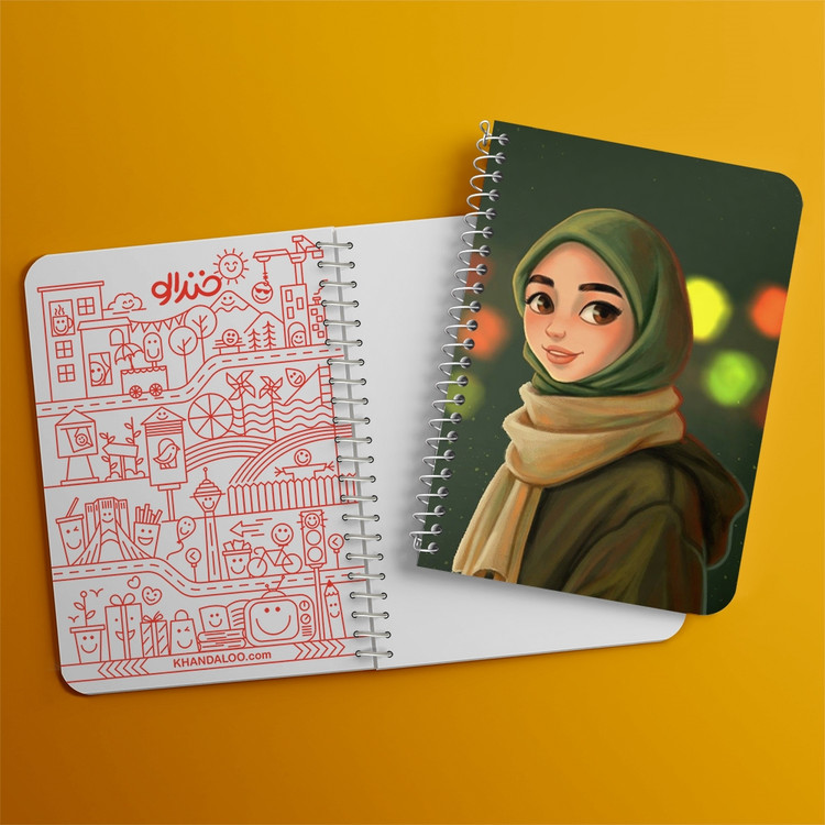 دفتر لیست خرید 50 برگ خندالو طرح دخترانه باحجاب کد 25995