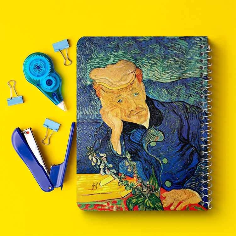 دفتر لیست خرید 50 برگ خندالو طرح نقاشی پرتره دکتر گاشه اثر ونسان ونگوگ کد 25447