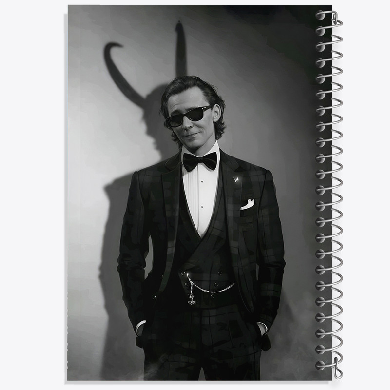 دفتر شطرنجی 50 برگ خندالو طرح تام هیدلستون (Tom Hiddleston) کد N5736