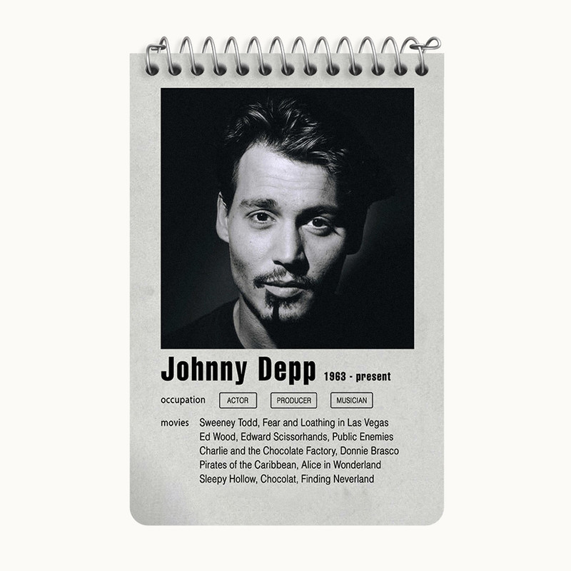 دفتر یادداشت 50 برگ خندالو طرح جانی دپ (Johnny Depp) کد F11207