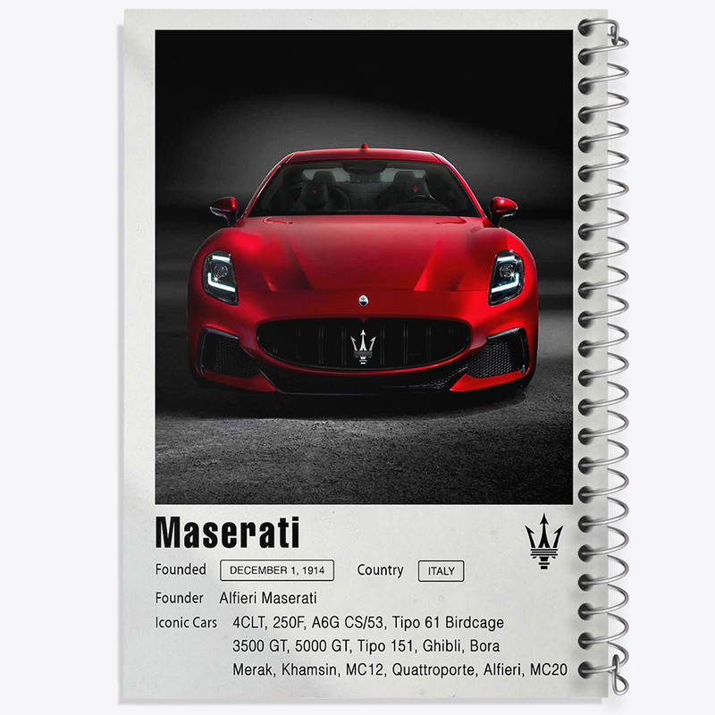 دفتر مشق 100 برگ خندالو طرح ماشین مازراتی (Maserati) کد F11953