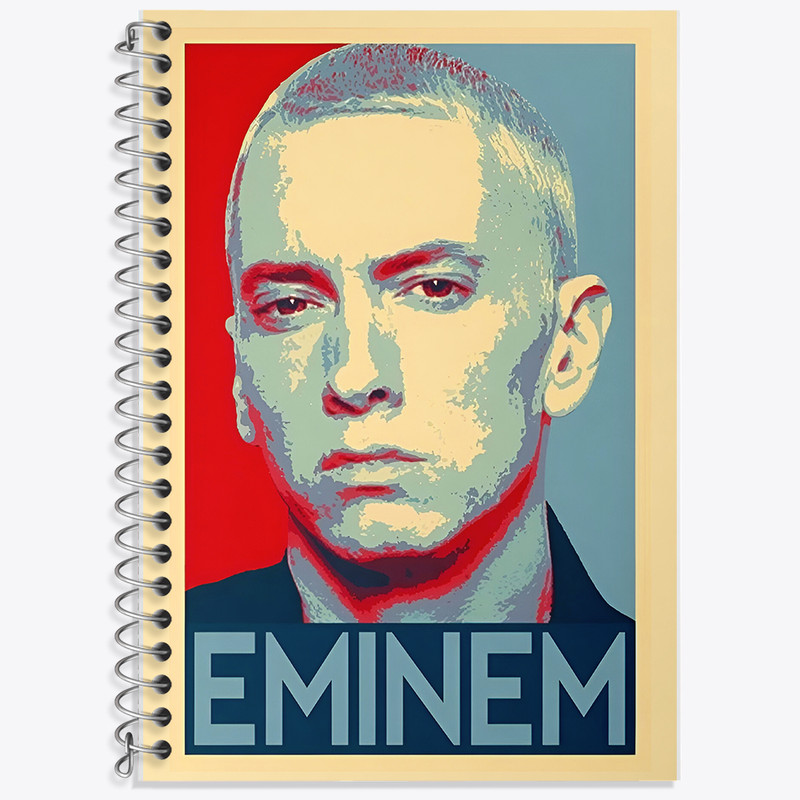 دفتر زبان 50 برگ خندالو مدل دو خط طرح امینم (Eminem) کد F6484