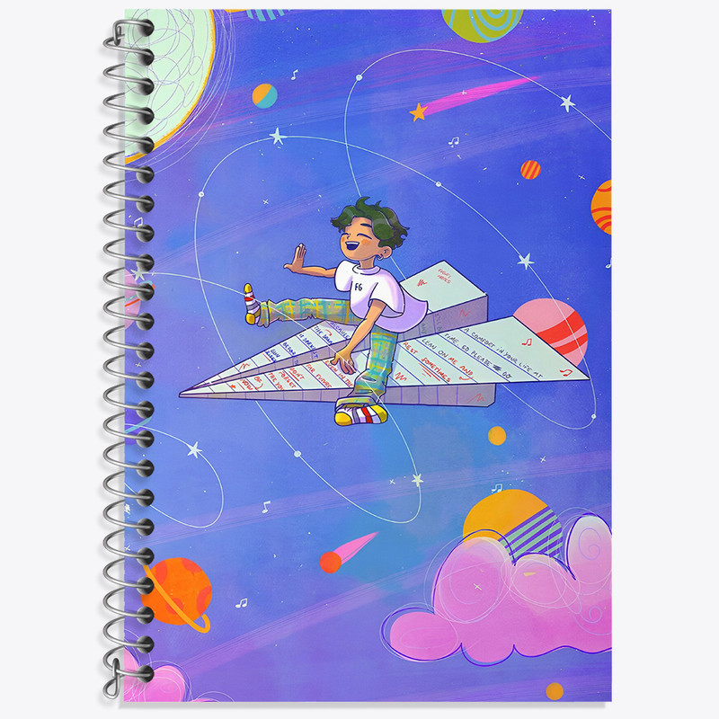 دفتر زبان 50 برگ خندالو مدل سه خط طرح پسرانه کد N4809
