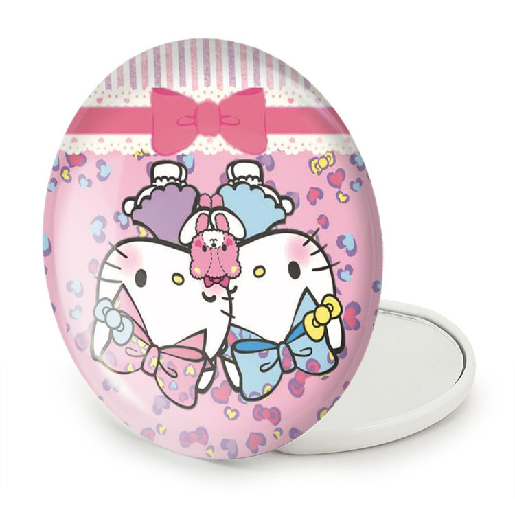 آینه جیبی خندالو طرح هلو کیتی Hello Kitty مدل تاشو کد 2486