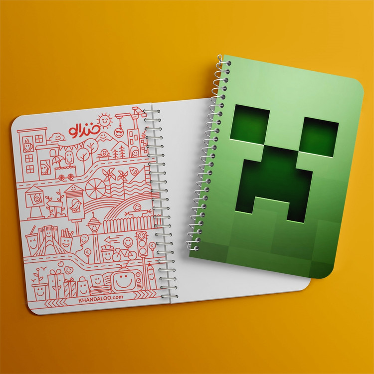 دفتر لیست خرید 50 برگ خندالو طرح بازی ماینکرافت Minecraft کد 23283