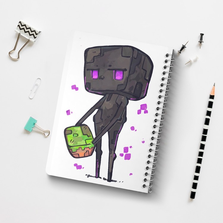 دفتر لیست خرید 50 برگ خندالو طرح بازی ماینکرافت Minecraft کد 23273