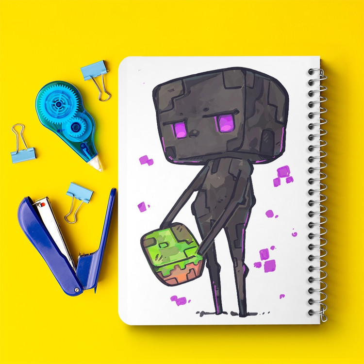 دفتر لیست خرید 50 برگ خندالو طرح بازی ماینکرافت Minecraft کد 23273