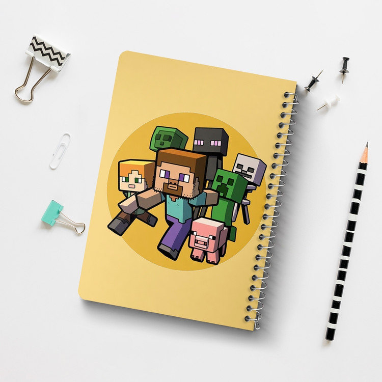 دفتر لیست خرید 50 برگ خندالو طرح بازی ماینکرافت Minecraft کد 23268