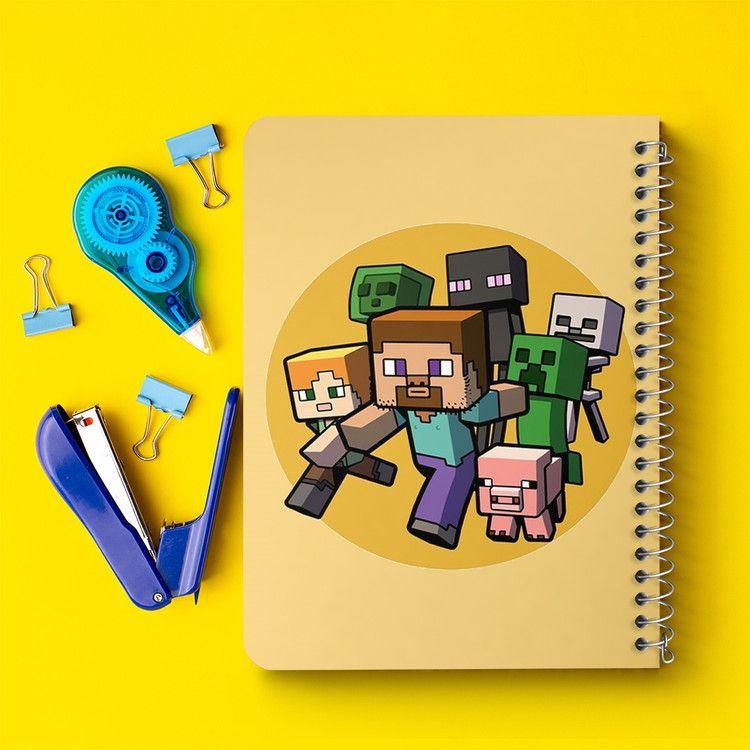 دفتر لیست خرید 50 برگ خندالو طرح بازی ماینکرافت Minecraft کد 23268
