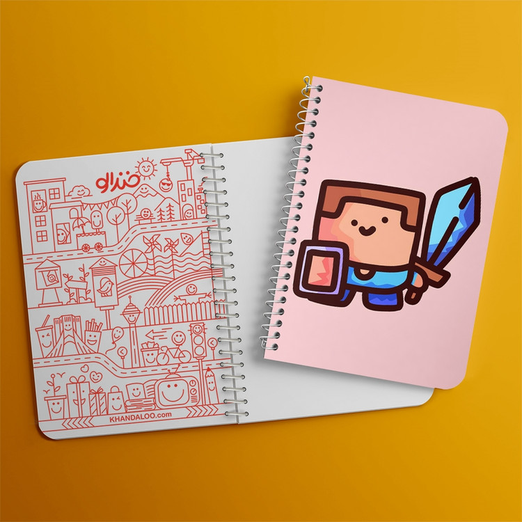 دفتر لیست خرید 50 برگ خندالو طرح بازی ماینکرافت Minecraft کد 23267