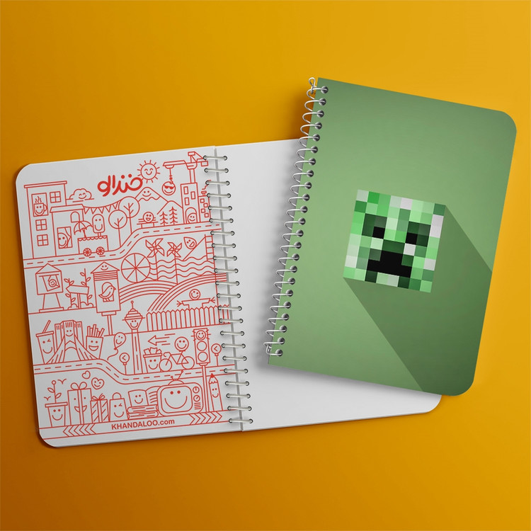دفتر لیست خرید 50 برگ خندالو طرح بازی ماینکرافت Minecraft کد 23264