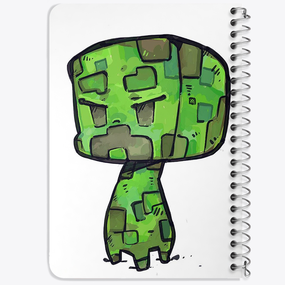 دفتر لیست خرید 50 برگ خندالو طرح بازی ماینکرافت Minecraft کد 23260
