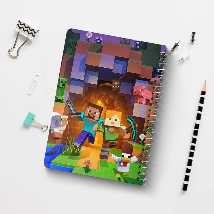دفتر لیست خرید 50 برگ خندالو طرح بازی ماینکرافت Minecraft کد 23259
