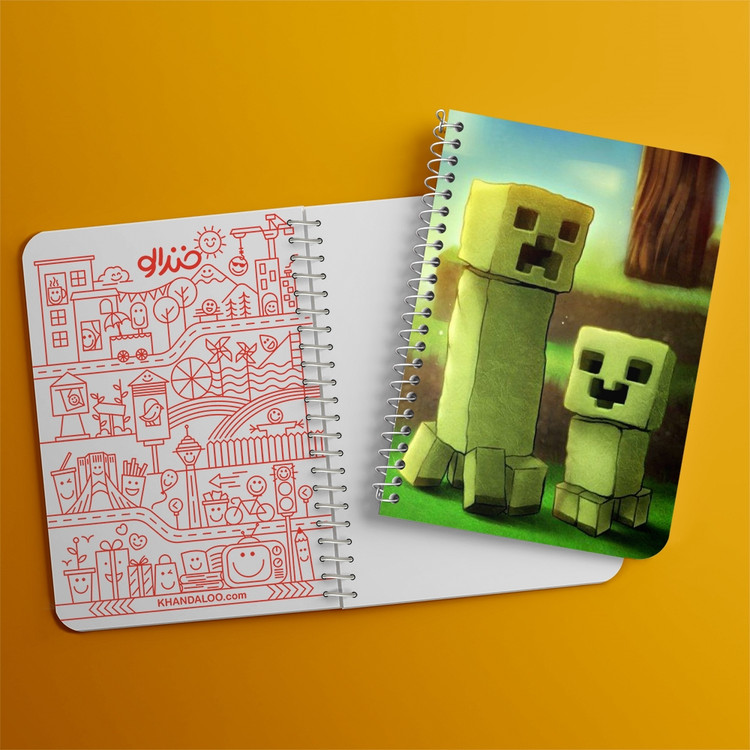 دفتر لیست خرید 50 برگ خندالو طرح بازی ماینکرافت Minecraft کد 23257