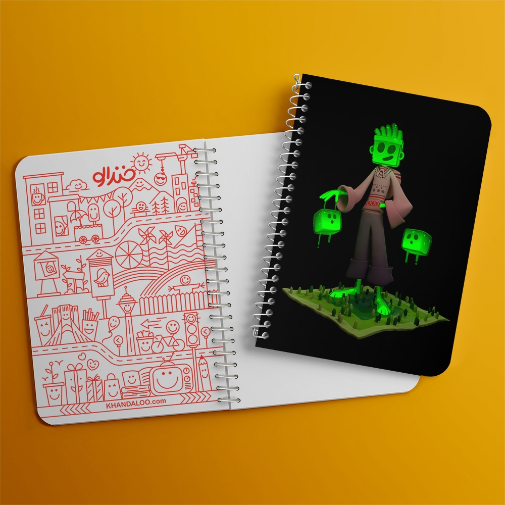 دفتر لیست خرید 50 برگ خندالو طرح بازی ماینکرافت Minecraft کد 23253
