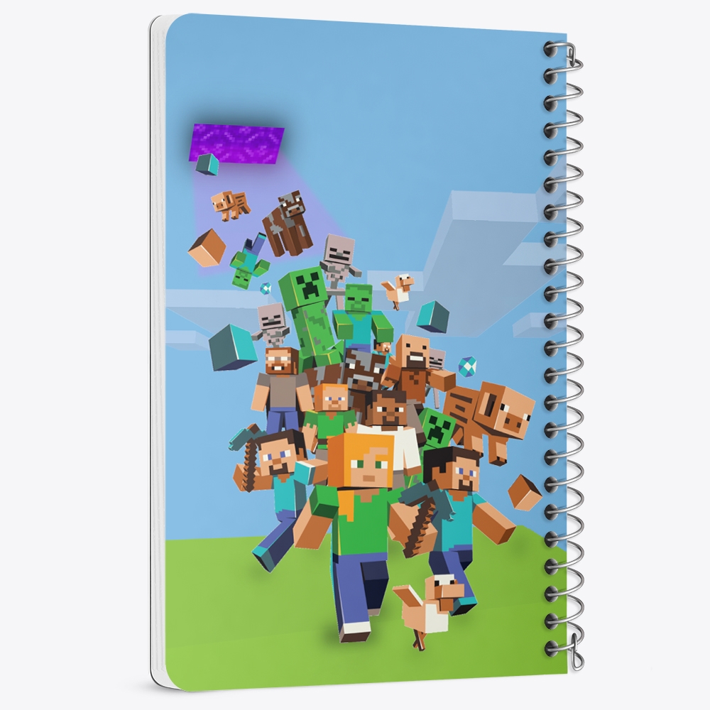 دفتر لیست خرید 50 برگ خندالو طرح بازی ماینکرافت Minecraft کد 23252