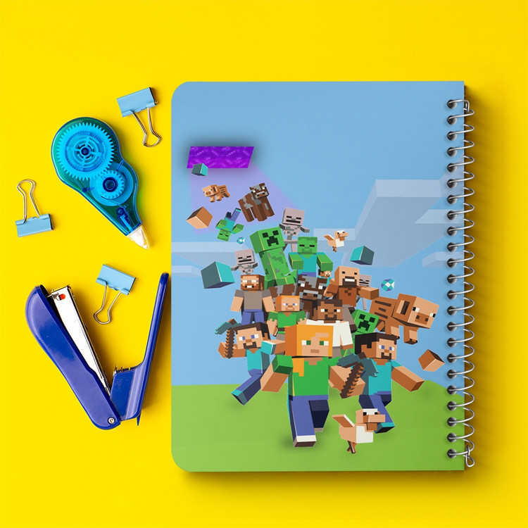 دفتر لیست خرید 50 برگ خندالو طرح بازی ماینکرافت Minecraft کد 23252