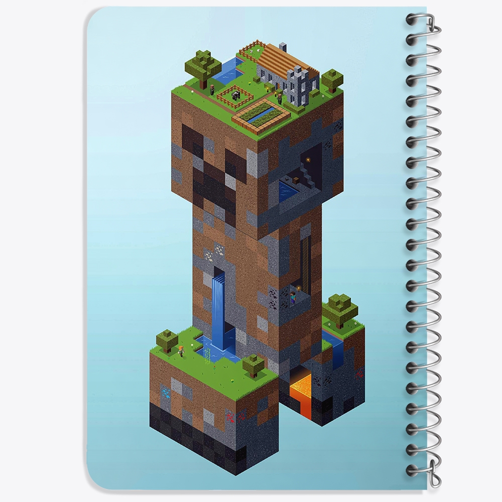 دفتر لیست خرید 50 برگ خندالو طرح بازی ماینکرافت Minecraft کد 23247