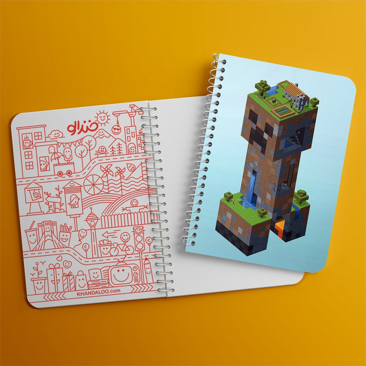 دفتر لیست خرید 50 برگ خندالو طرح بازی ماینکرافت Minecraft کد 23247