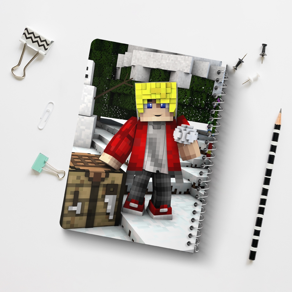 دفتر لیست خرید 50 برگ خندالو طرح بازی ماینکرافت Minecraft کد 23240