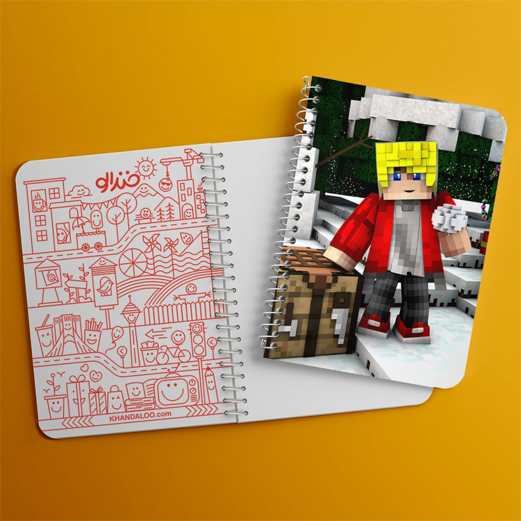 دفتر لیست خرید 50 برگ خندالو طرح بازی ماینکرافت Minecraft کد 23240