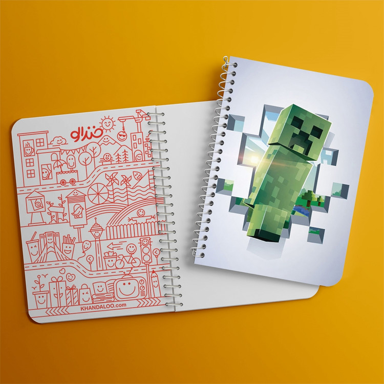 دفتر لیست خرید 50 برگ خندالو طرح بازی ماینکرافت Minecraft کد 23238