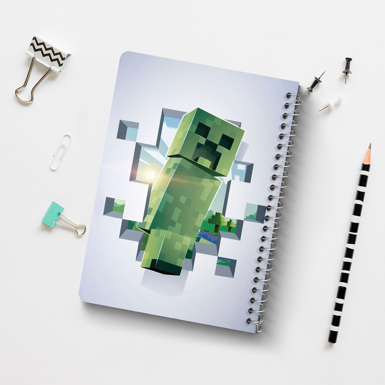 دفتر لیست خرید 50 برگ خندالو طرح بازی ماینکرافت Minecraft کد 23238