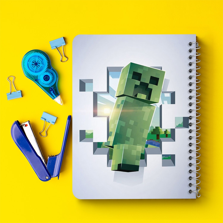 دفتر لیست خرید 50 برگ خندالو طرح بازی ماینکرافت Minecraft کد 23238