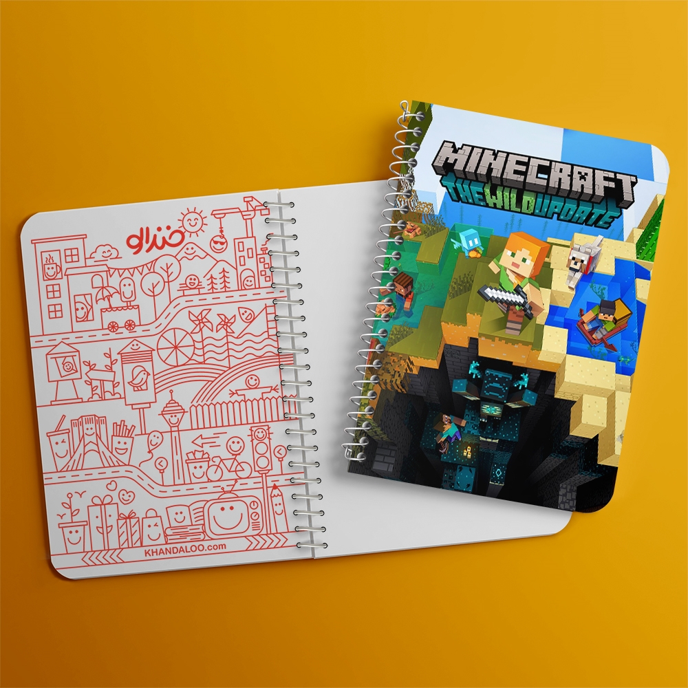 دفتر لیست خرید 50 برگ خندالو طرح بازی ماینکرافت Minecraft کد 23234
