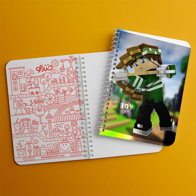 دفتر لیست خرید 50 برگ خندالو طرح بازی ماینکرافت Minecraft کد 23228