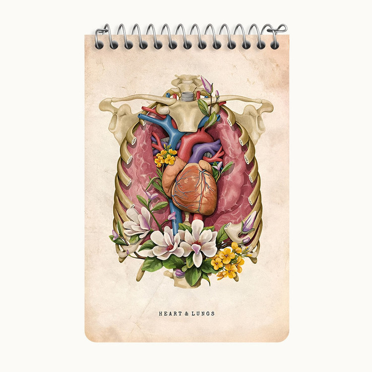 دفتر یادداشت 50 برگ خندالو طرح قلب و ریه ها (Heart And Lungs) کد F13966