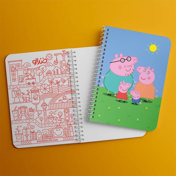 دفتر لیست خرید 50 برگ خندالو طرح خانواده پپا پیگ انیمیشن پپا پیگ Peppa pig کد 22070